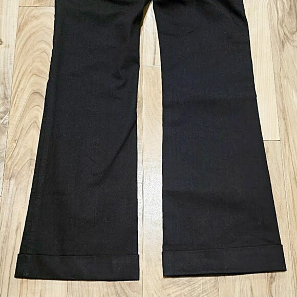New Banana Republic Black Trouser Jeans Wide Leg Cuffed Sz 2 Womens Pants 30x31 - Picture 11 of 16